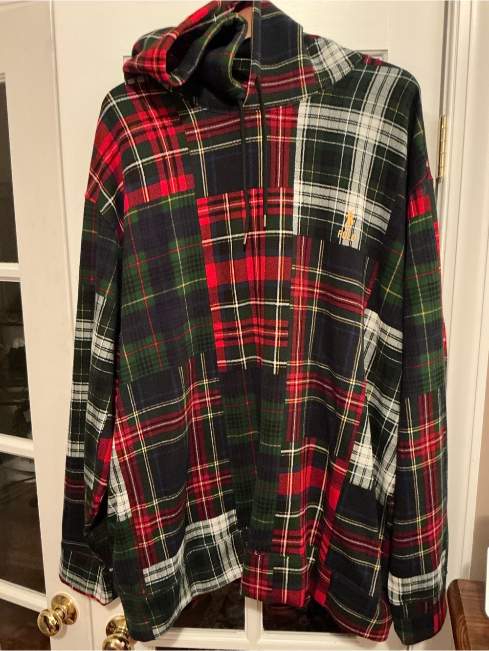 Polo by Ralph Lauren Red, Green, Navy & White Plaid Zip-Up Hoodie
